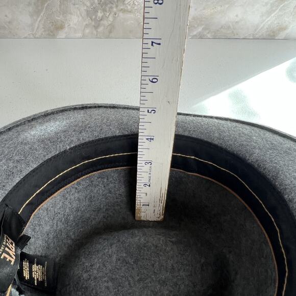 Frye Fedora Hat Women's S/M Gray Felted 100% Wool With Leather Band - Picture 12 of 14